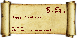 Bugyi Szabina névjegykártya