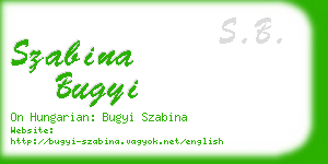 szabina bugyi business card